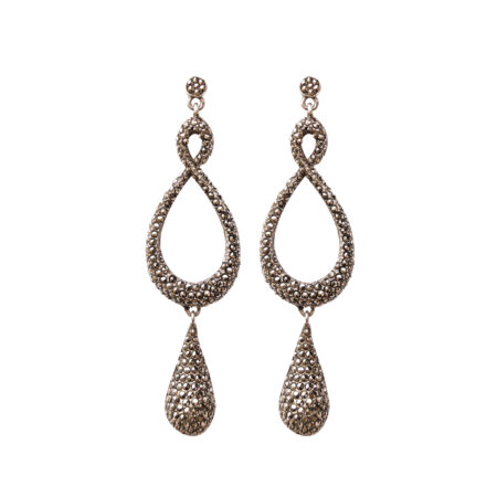 Brinco em prata de Lei 925 com marcassitas