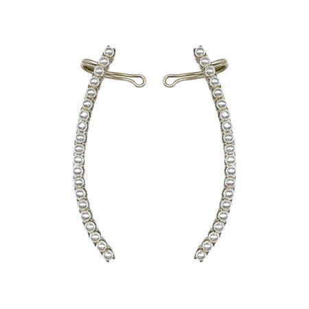 EARCUFF EM PRATA DE LEI 925 COM PÉROLAS