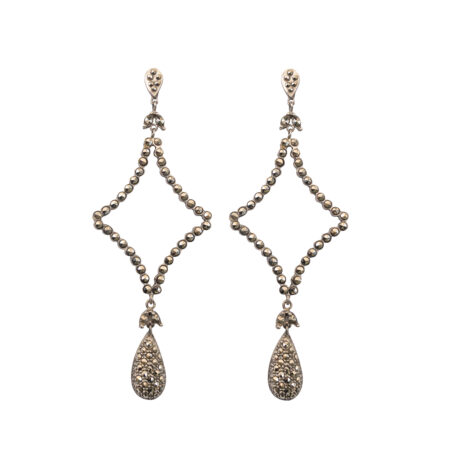 Brinco em prata de Lei 925 com marcassitas