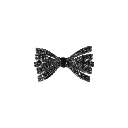 Anel em prata de Lei 925 com espinélio negro, ônix e Banho de ródio negro