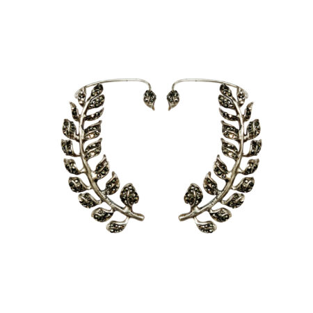 EARCUFF EM PRATA DE LEI 925 COM MARCASSITAS