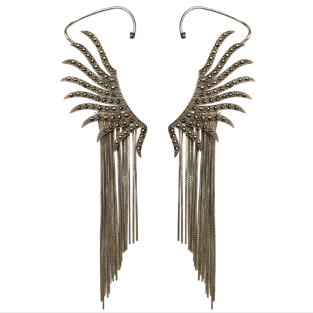 Earcuff em prata de Lei 925 com marcassitas