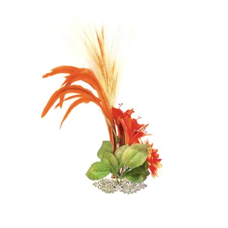 FIVELA COM PENAS, PALHAS E FLORES