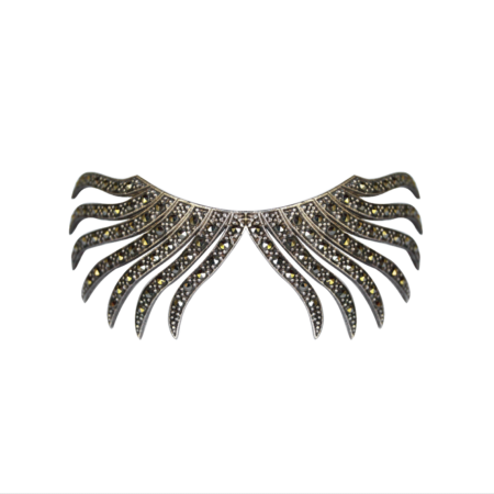 BRACELETE RÍGIDO EM PRATA DE LEI 925 COM MARCASSITAS