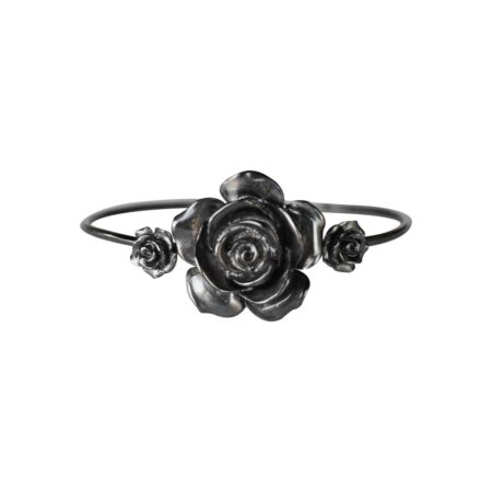 Bracelete rígido em prata de lei 925 com BANHO DE ródio negro