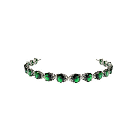 TIARA OVAIS GRANDES COLOR VERDE – BANHO NEGRO