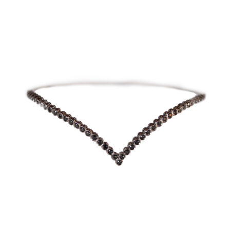 Bracelete RÍGIDO em Prata de Lei 925 com espinélio negro e banho de ródio negro