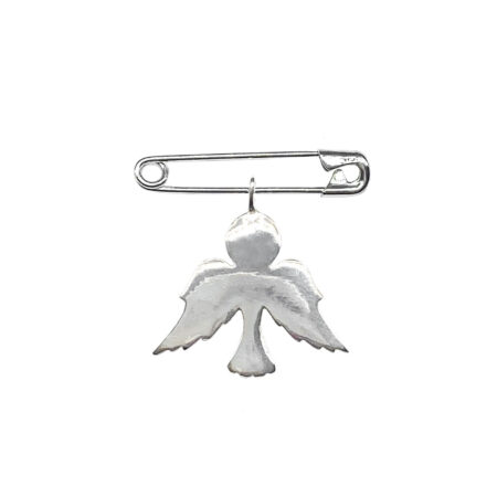 ALFINETE COM PINGENTE DE ESPÍRITO SANTO EM PRATA DE LEI 925 E BANHO DE PRATA