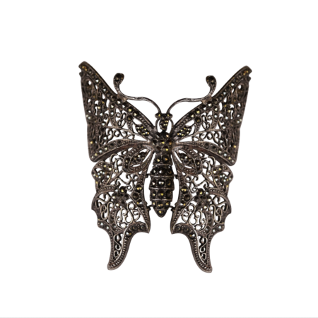 BRACELETE RÍGIDO EM PRATA DE LEI 925 COM MARCASSITAS