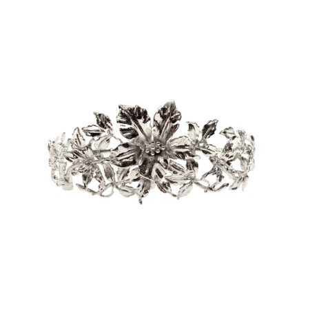 TIARA FOLHAS G - BANHO PRATA