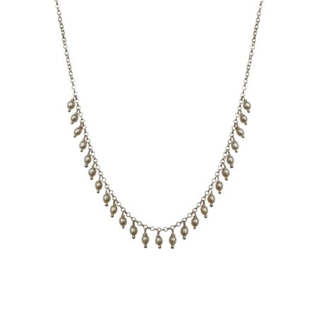 Colar em prata de Lei 925 com pérolas