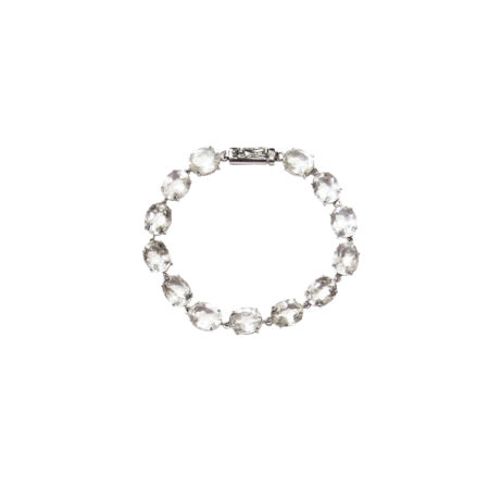 PULSEIRA EM PRATA DE LEI 925 COM TOPÁZIOS E RÓDIO BRANCO
