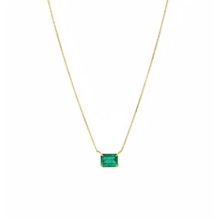 Colar em ouro amarelo 18K com esmeralda colombiana