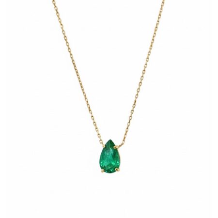 Colar em ouro amarelo 18K com esmeralda colombiana