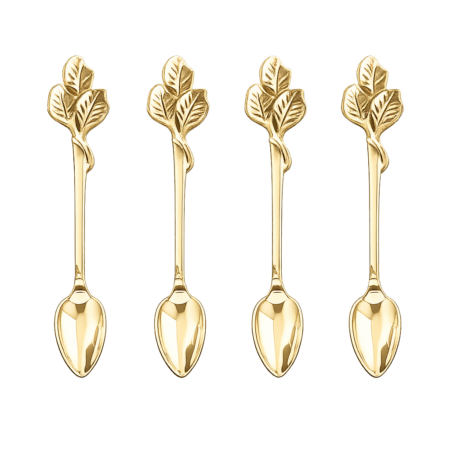 COLHER DE CAFÉ FOLHAS GOLD
