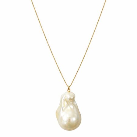 Colar em ouro amarelo 18K com pérola barroca
